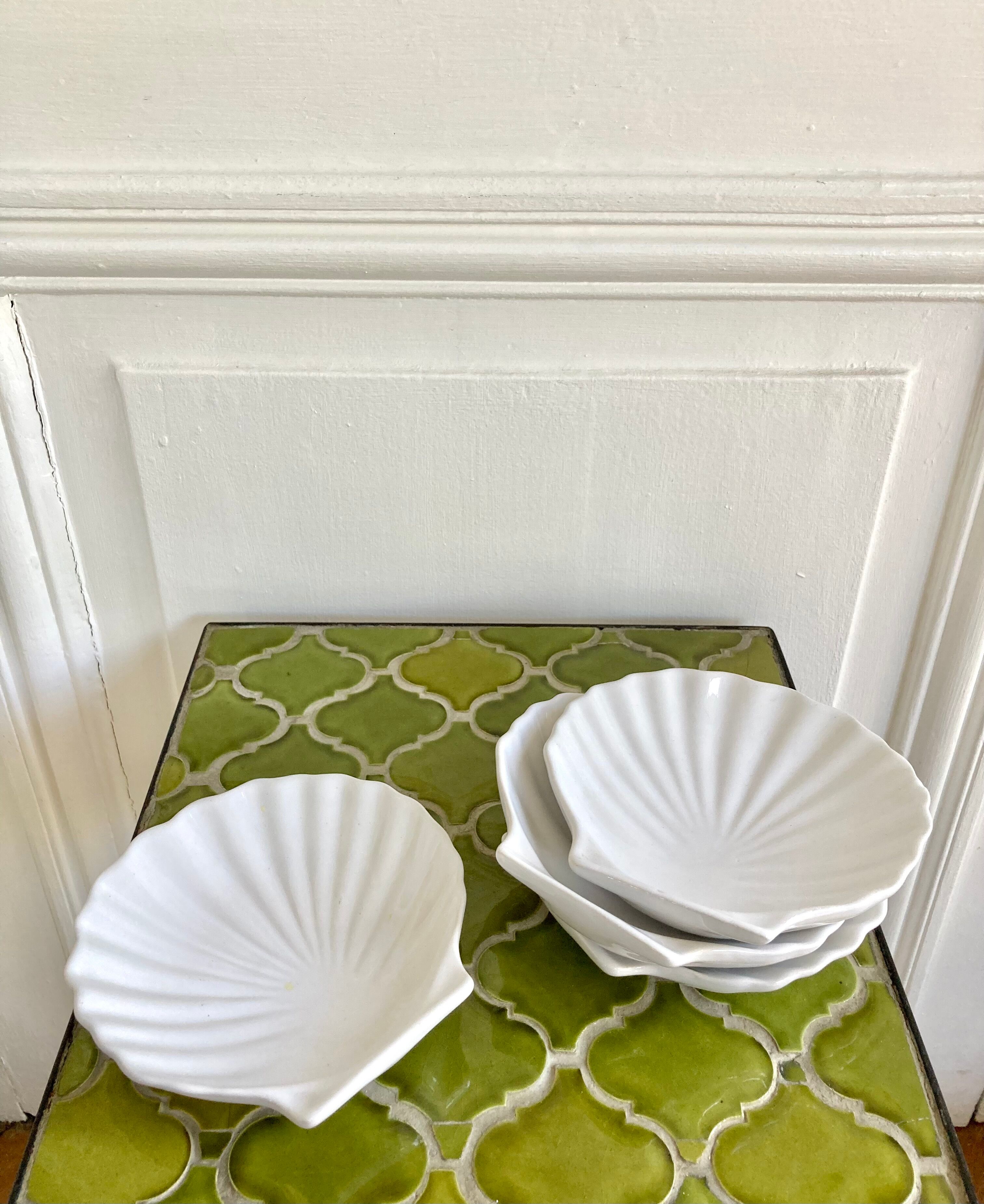 Empty scallop cups ceramic pockets