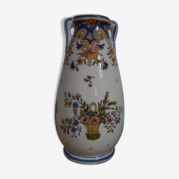 Earthenware vase by Desvres Fourmaintraux Frères (1879-1887)