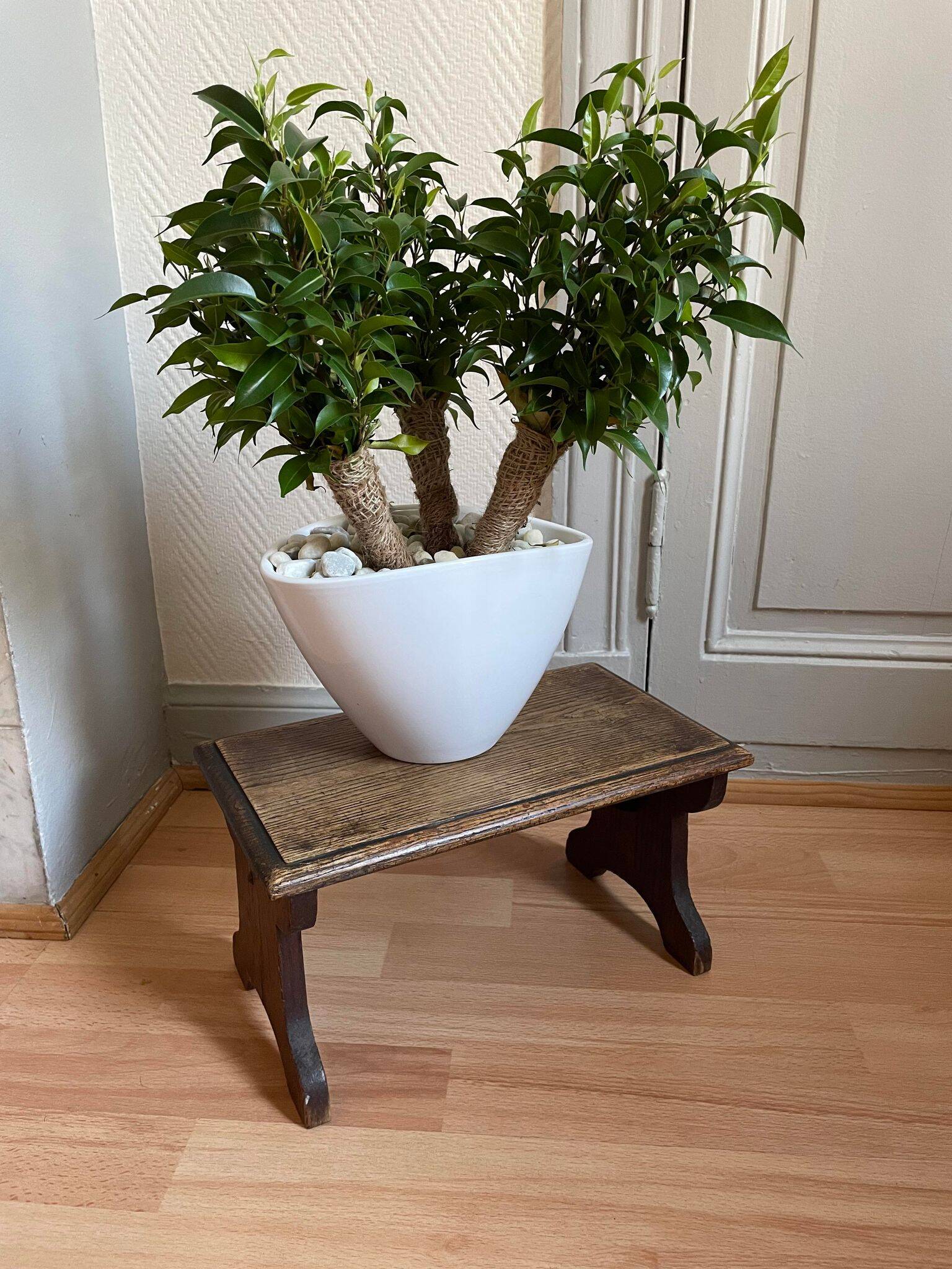 Wooden footrest stool