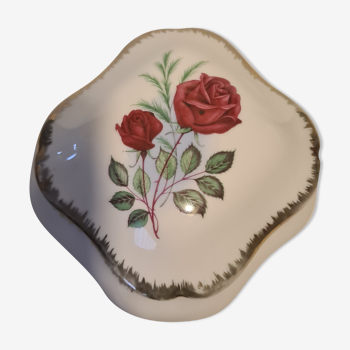 Bonbonnière porcelaine de Limoges décor roses