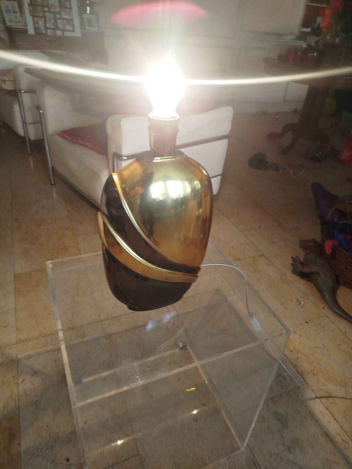 Vintage Italian lamp Regina brass 1970s