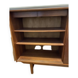 Danish teak highboard with 2 sliding doors