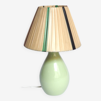 Lampe céramique vert amande