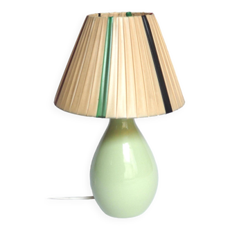 Lampe céramique vert amande