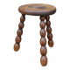 Tabouret tripode en bois, pieds en bois tourné