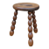 Tabouret tripode en bois, pieds en bois tourné