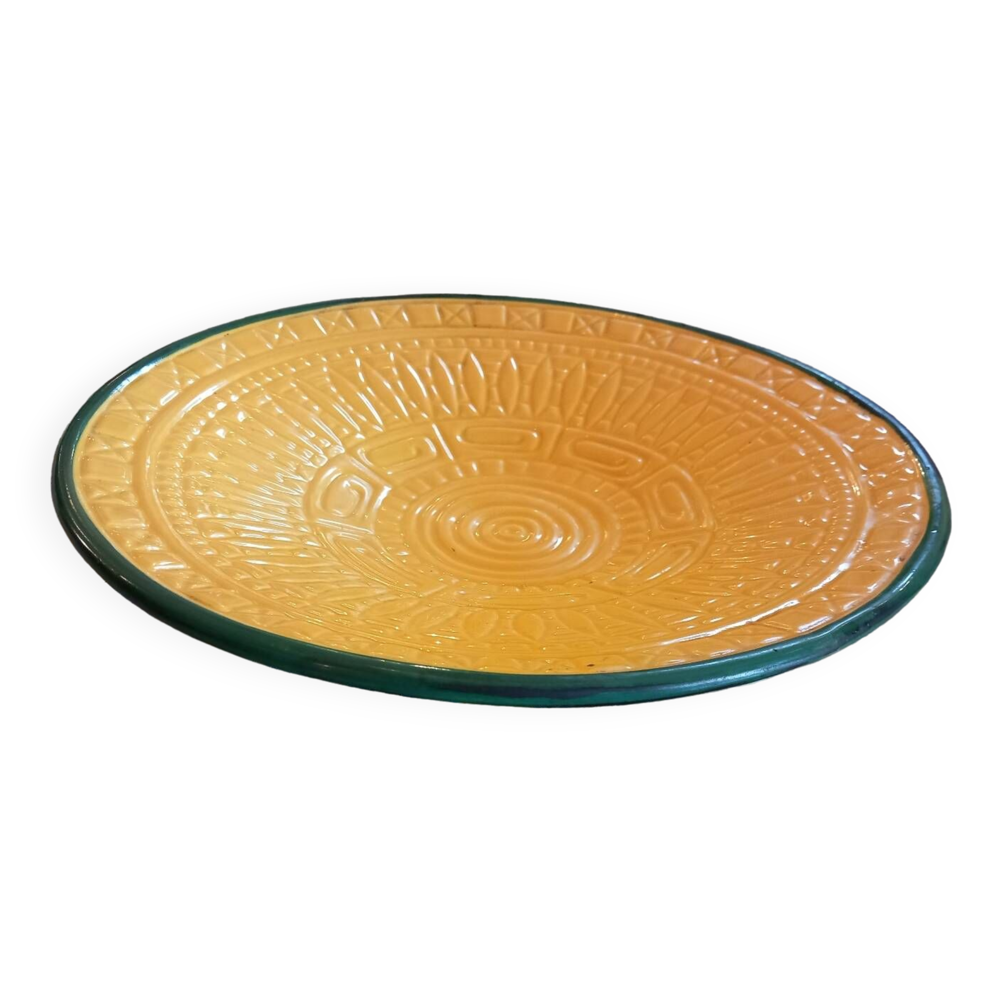 Large round dish. Dieulefit Caves. Vintage