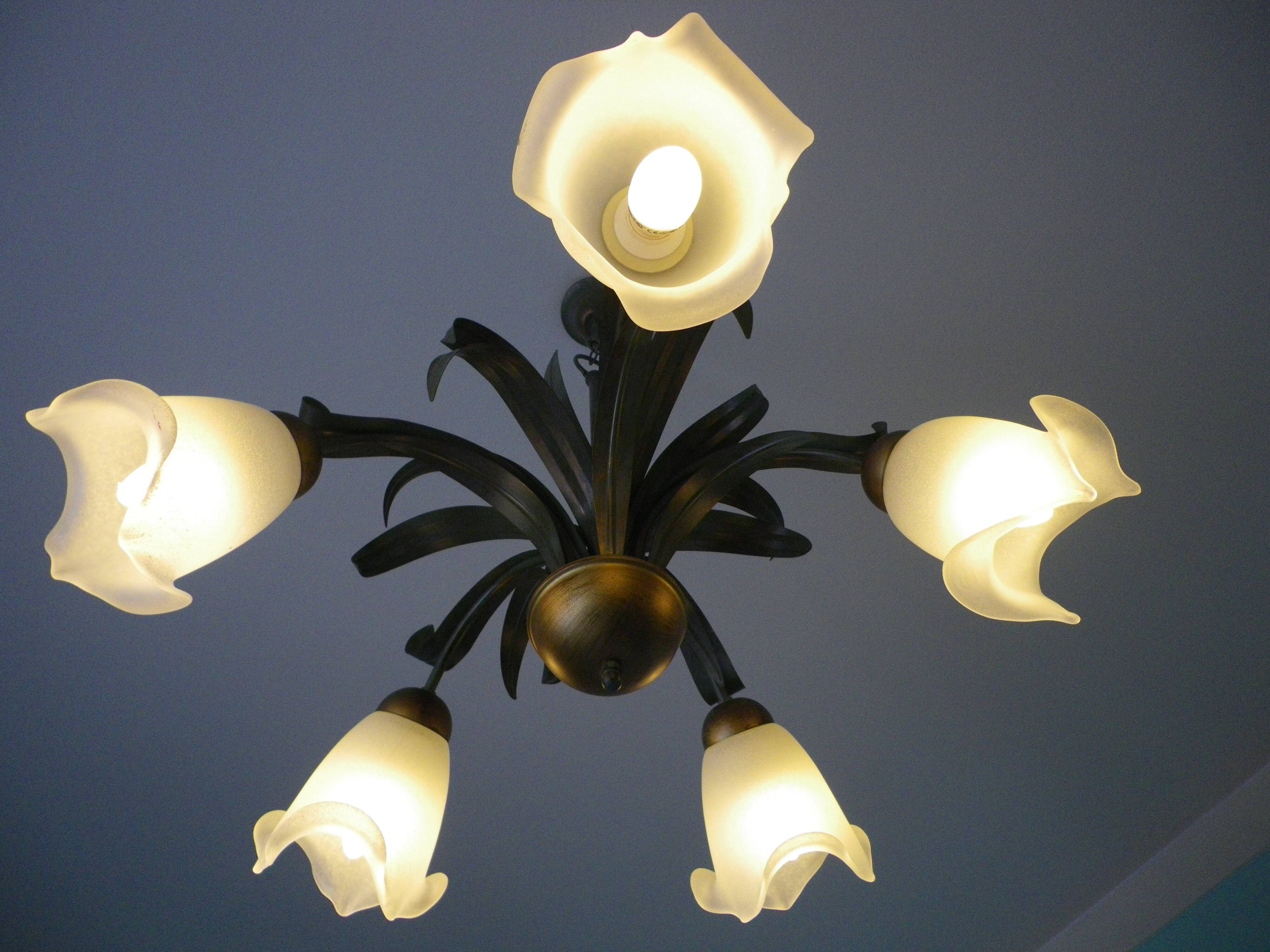 Five Pendant Lights with Frosted White Glass, 1970s