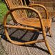 Vintage rattan lounge bench and 2 armchairs