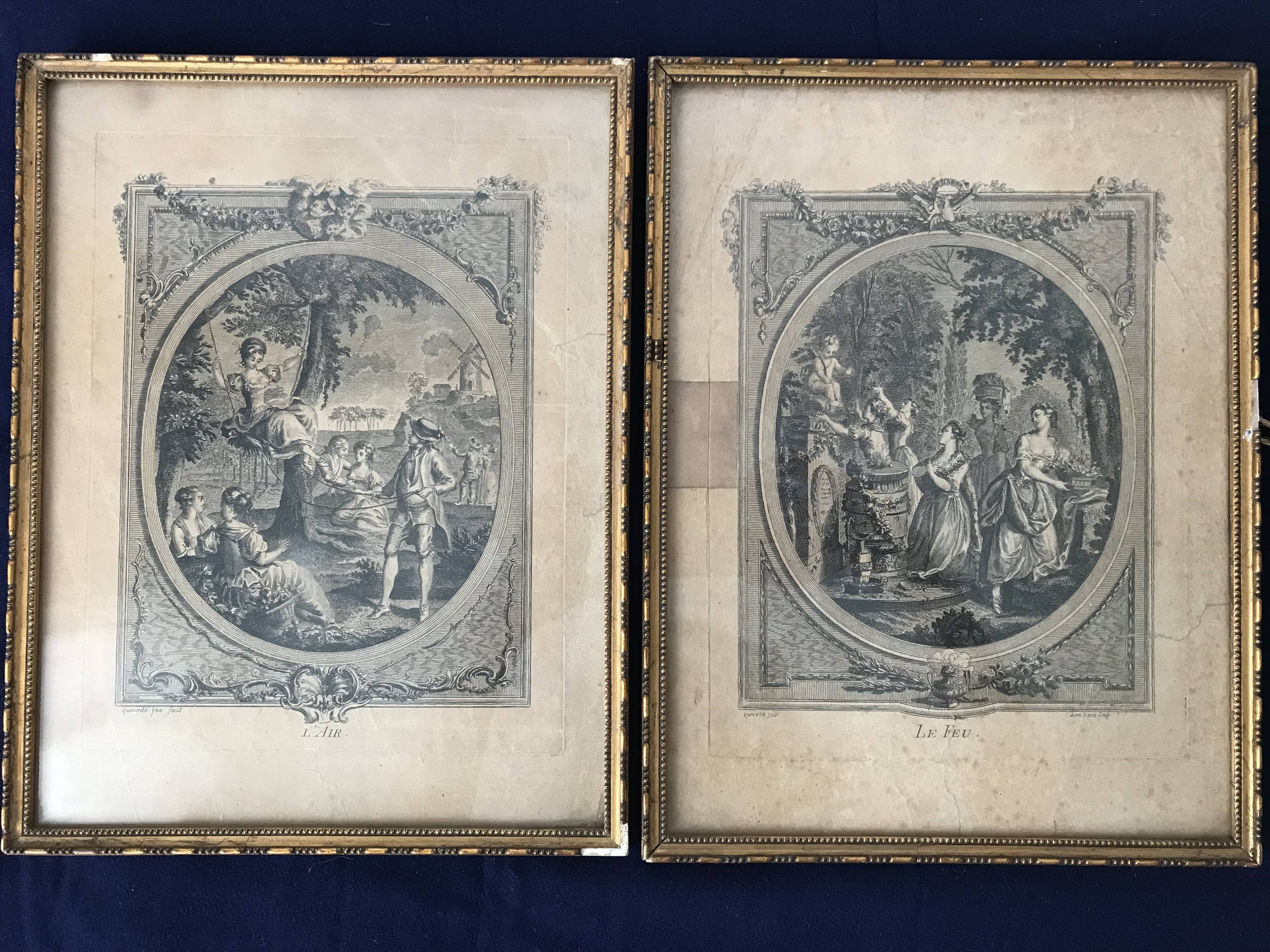 Pair of 18th century engravings by Jean Dambrun after Queverdo