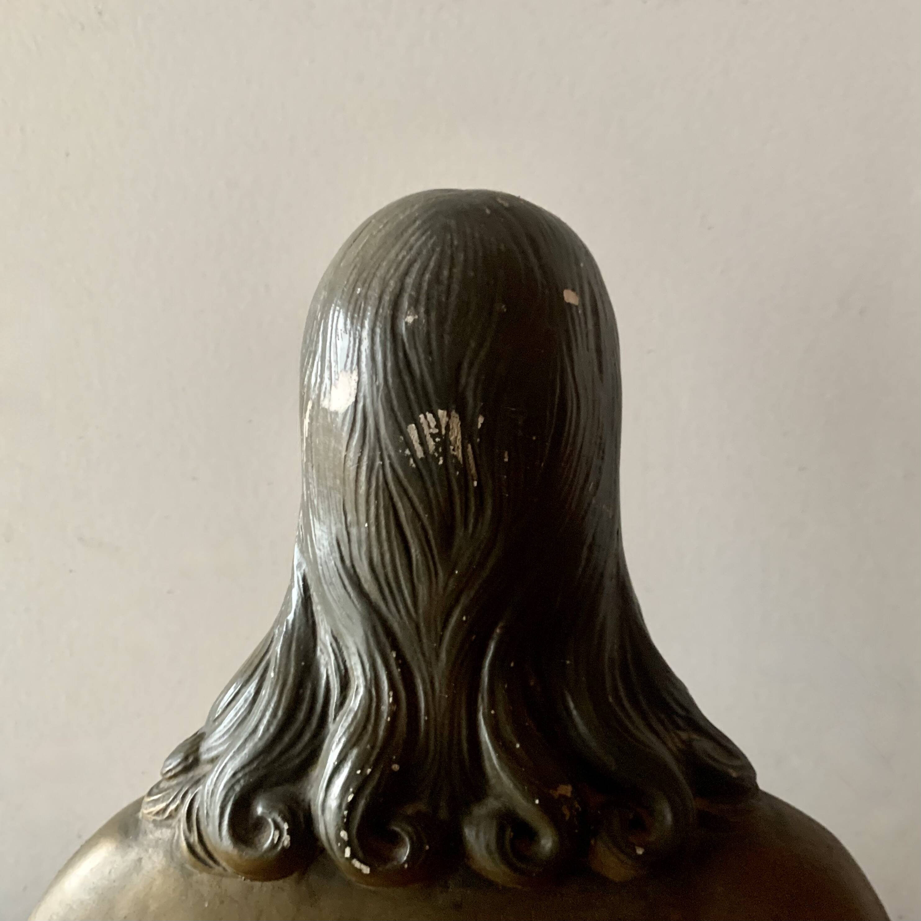 Old Sacred Heart of Jesus bust in plaster