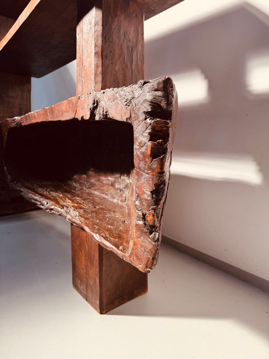 Vintage Brazilian folk art handmade wall cabinet in Cumaru wood, 1960s