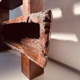 Vintage Brazilian folk art handmade wall cabinet in Cumaru wood, 1960s