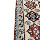 Baby Blue and Beige Long Vintage Hallway Runner