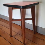 Wooden and red formica stool