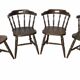 Set de 4 chaises montagnardes en chêne