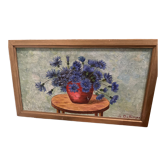 Oil painting "Vase with blueberries"