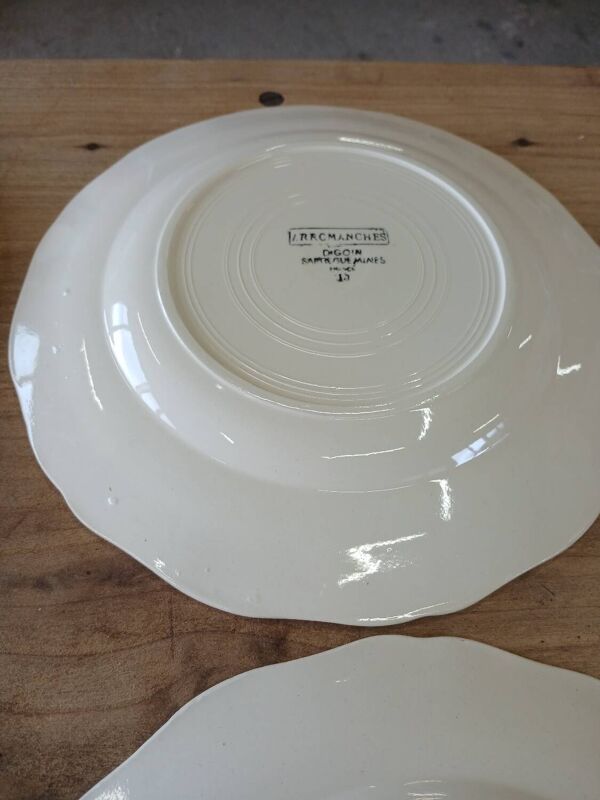 9 assiettes plates anciennes Digoin Sarreguemines