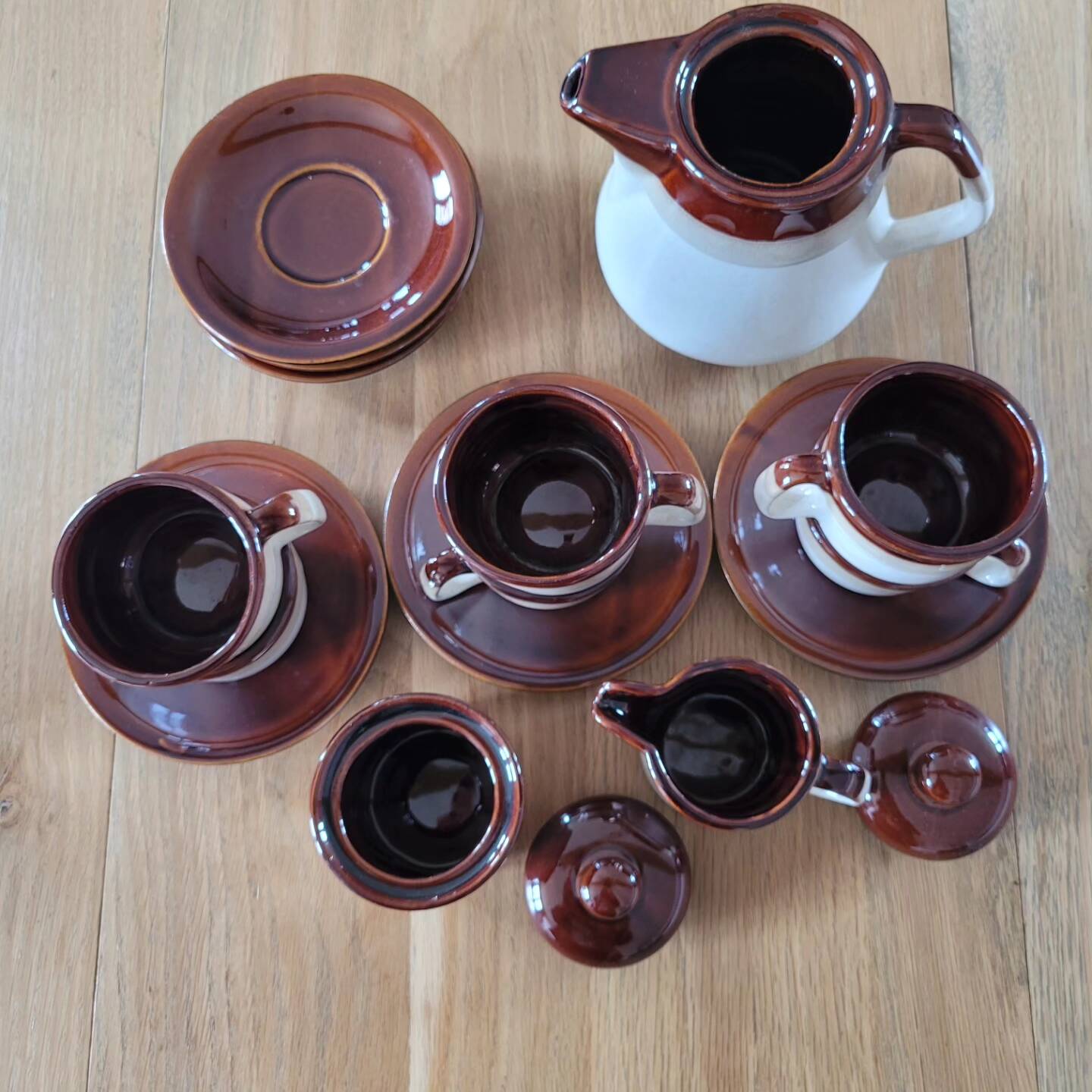 Glazed stoneware coffee service