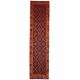 Vintage Turkish Oushak Handmade Wool Cotton Red Runner Rug 115x470