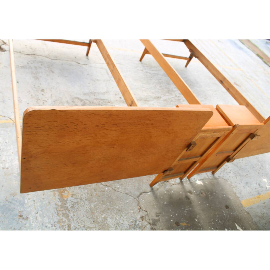 Pair of twin beds and bedside tables 1950