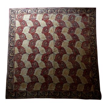Nappe indienne carrée 130x130 motifs cachemire
