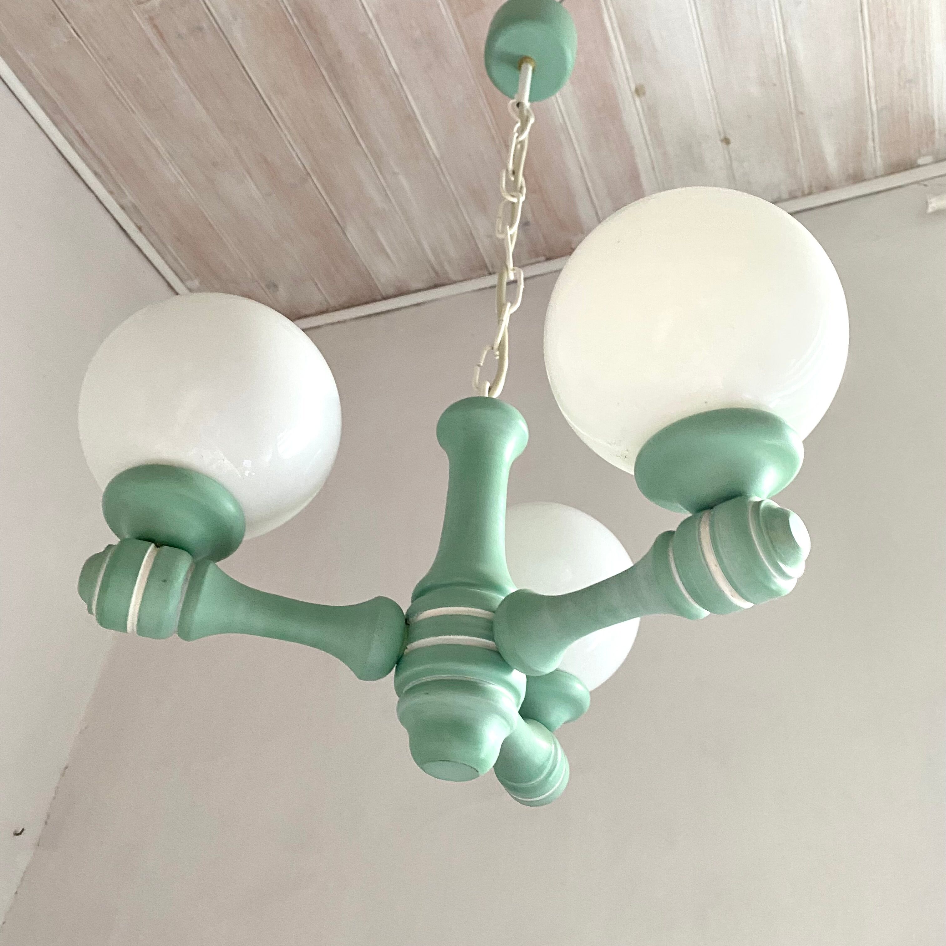 Lustre vintage globes années 80