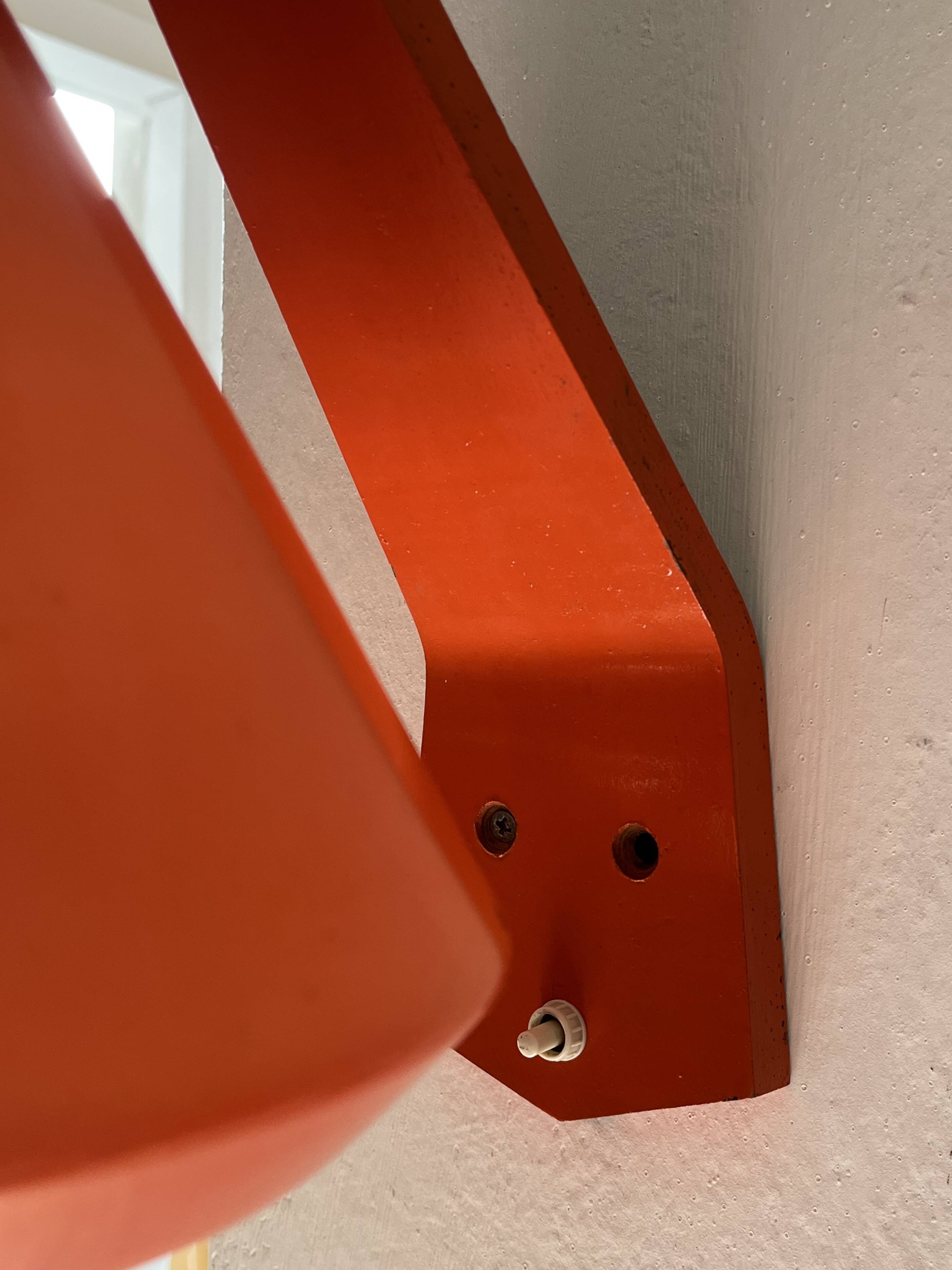 Philips Louis Kalff wall lamp opaline orange