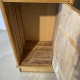 Meuble d'appoint chevet haut en rotin