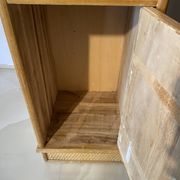 High rattan bedside accent table