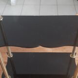 Vintage shelf of the 60s in golden metal and black plastic