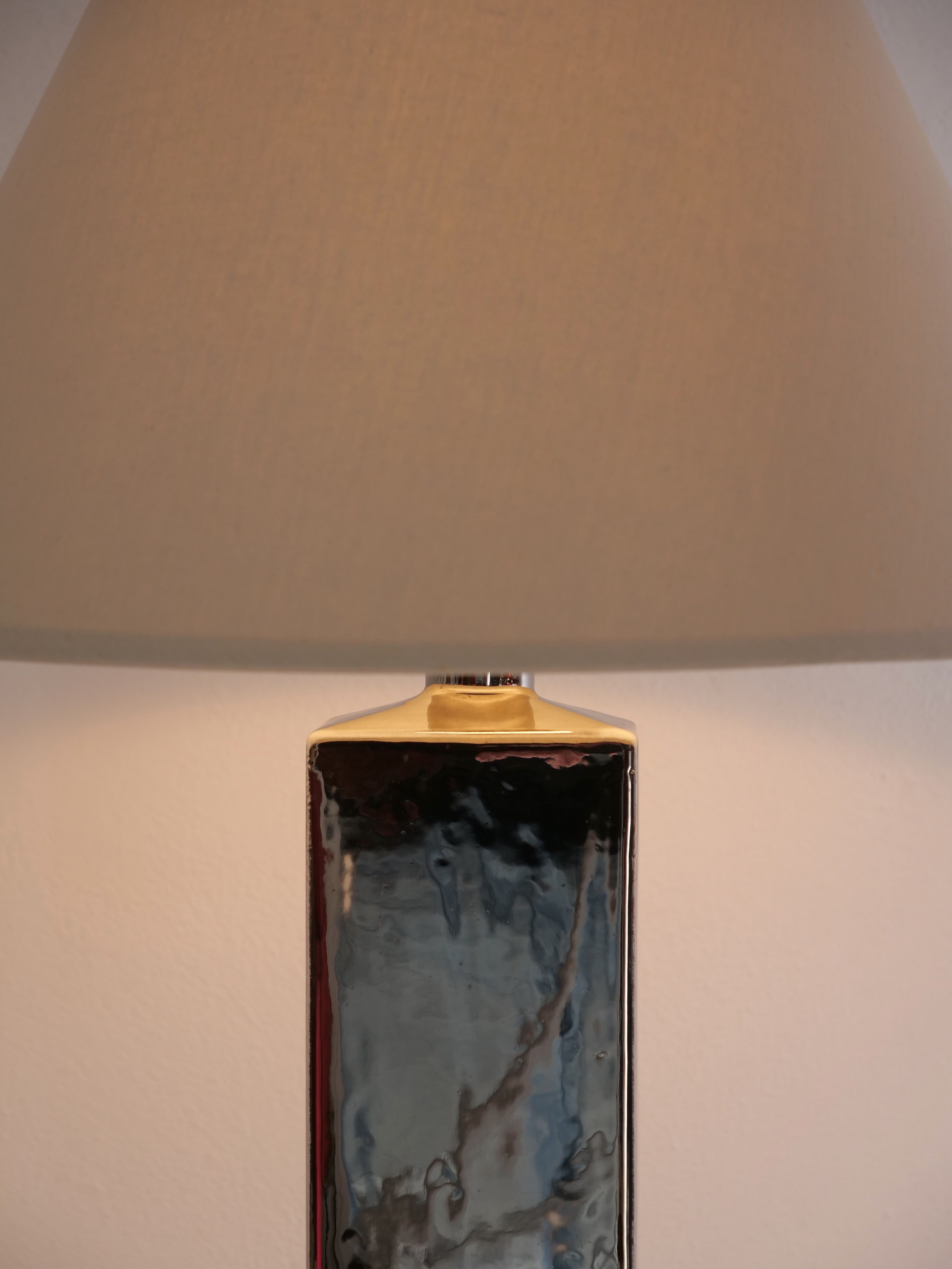 Italian design lamp in chrome ceramic