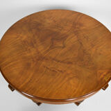 Art Deco round pedestal table in walnut veneer, circa 1930