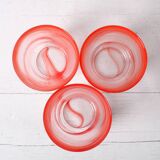 Set of 3 Water Glasses / Stylish Solid Glasses Capri Corallo 33cl Bormioli