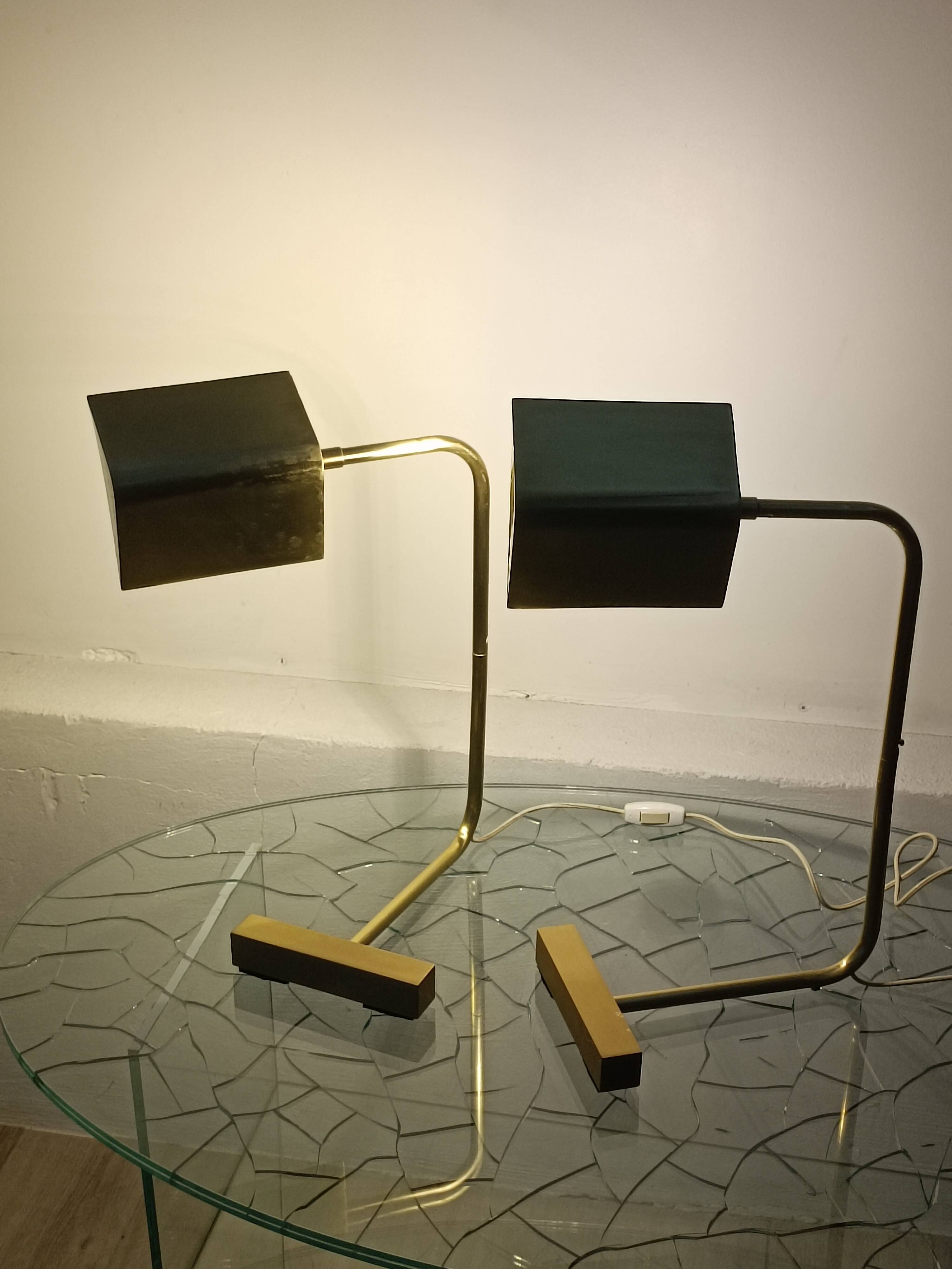 Articulated brass lamps France 1960s