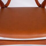 Dining Chair Model 255 Mid-Century in Teak and Leather by Henning Kjærnulf for Bruno Hansen, Denmark, 1960s