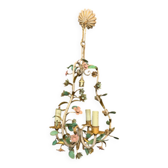 Floral wrought iron chandelier