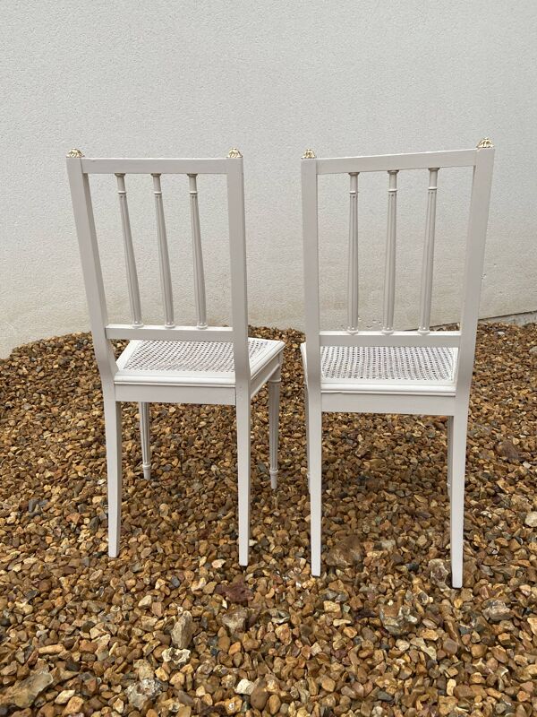 Paire de chaises cannées