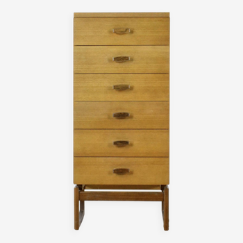 Midcentury G Plan Quadrille Sarcelle Tallboy / Commode. Vintage Moderne / Scandinave / Rétro /