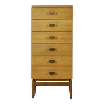 Midcentury G Plan Quadrille Teal Tallboy / Chest Of Drawers. Vintage Modern / Scandinavian / Retro /