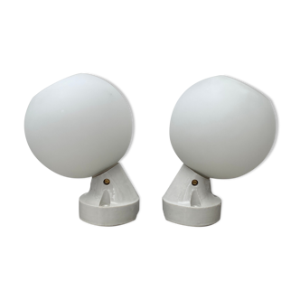 Lot 2 porcelain and opaline wall lamps 1970 vintage