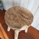 Teak stool raw wood