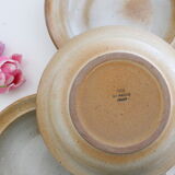 Set of 4 hollow plates Grès du Marais, vintage