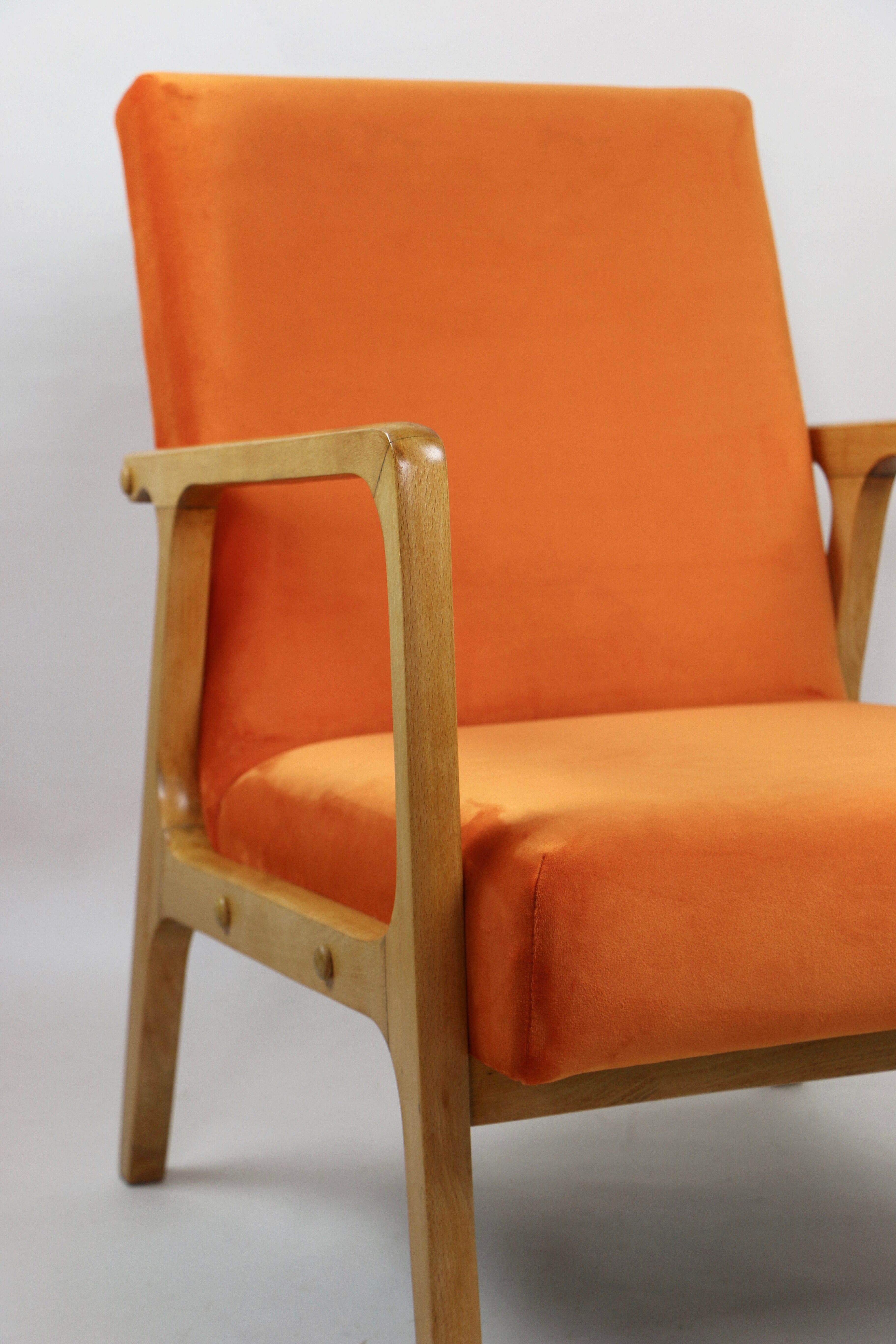Fauteuil vintage Orange Velvet années 1970