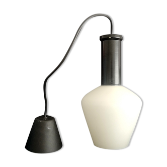 Suspension en verre opale blanc des années 1960