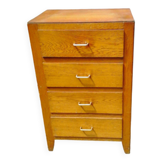 Vintage oak chest of drawers with 4 drawers