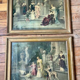 Antique print of the nineteenth century gilded frame