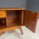 Pair of vintage mid-century modern wooden bedside tables / nightstands