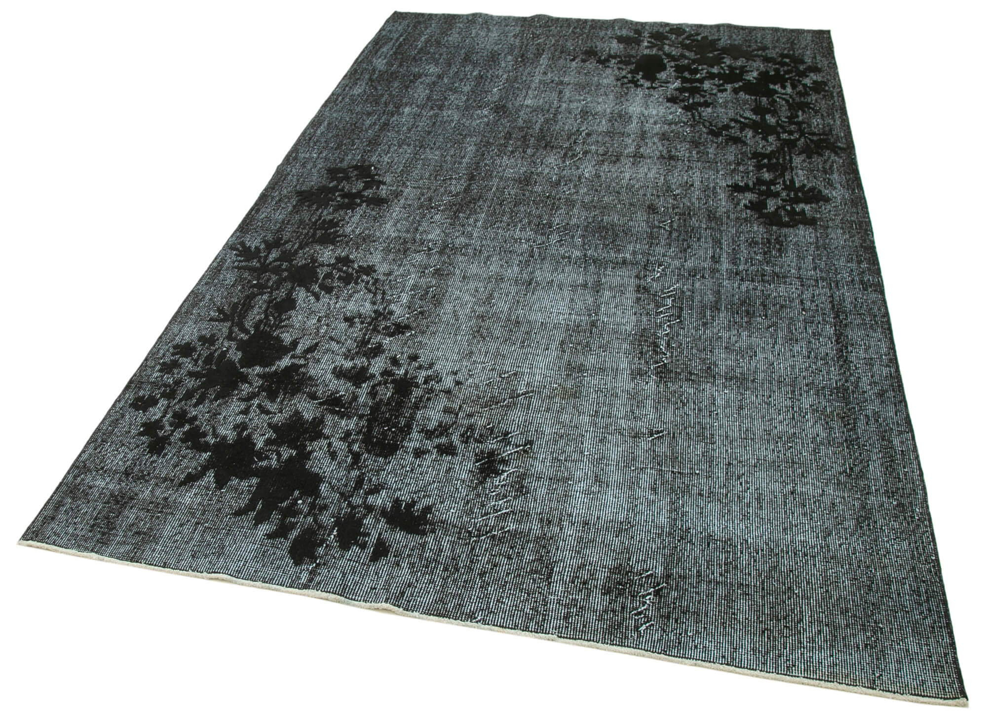 Handmade contemporary oriental 1980s 162 cm x 262 cm black carpet