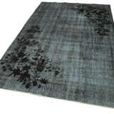 Handmade contemporary oriental 1980s 162 cm x 262 cm black carpet
